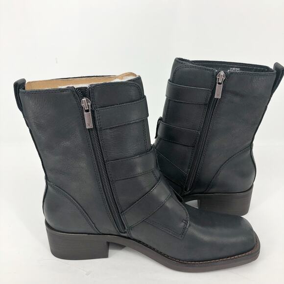 LUCKY BRAND Women's Katriny Boot 6 Black Leather Motorcycle Riding NWOB - Picture 6 of 11
